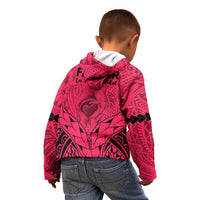 Polynesian Father's Day Gift For Dad Kid Hoodie Super Father In The World - Pink Polynesian Pattern LT9 - Polynesian Pride