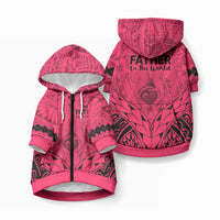 Polynesian Father's Day Gift For Dad Pet Hoodie Super Father In The World - Pink Polynesian Pattern LT9 Zip-up Pink - Polynesian Pride