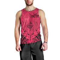 Personalised Polynesian Father's Day Gift For Dad Men Tank Top Super Father In The World - Pink Polynesian Pattern LT9 - Polynesian Pride