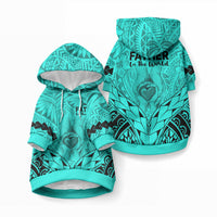 Polynesian Father's Day Gift For Dad Pet Hoodie Super Father In The World - Turquoise Polynesian Pattern LT9 Pullover Turquoise - Polynesian Pride