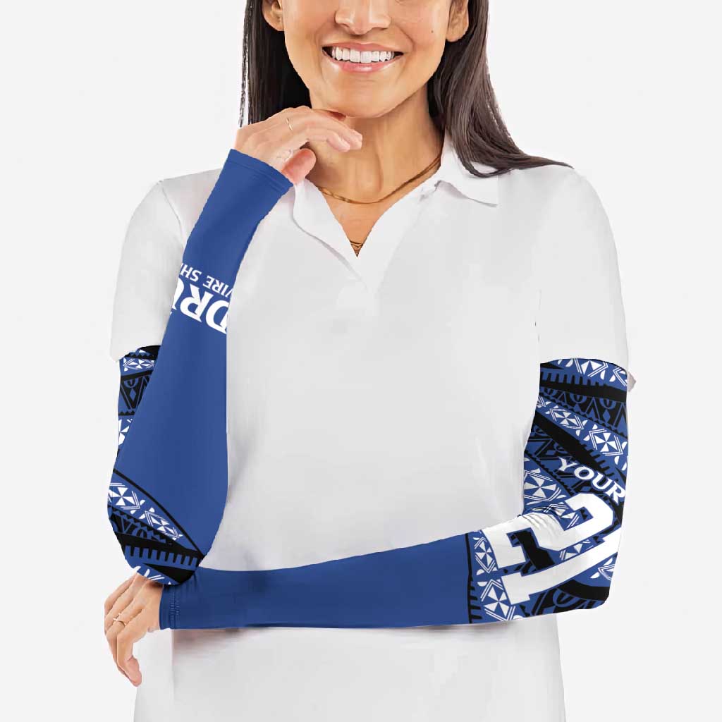 Fiji Rugby Pacific Custom Arm Sleeves Pasifika Tapa Pattern - Polynesian Pride