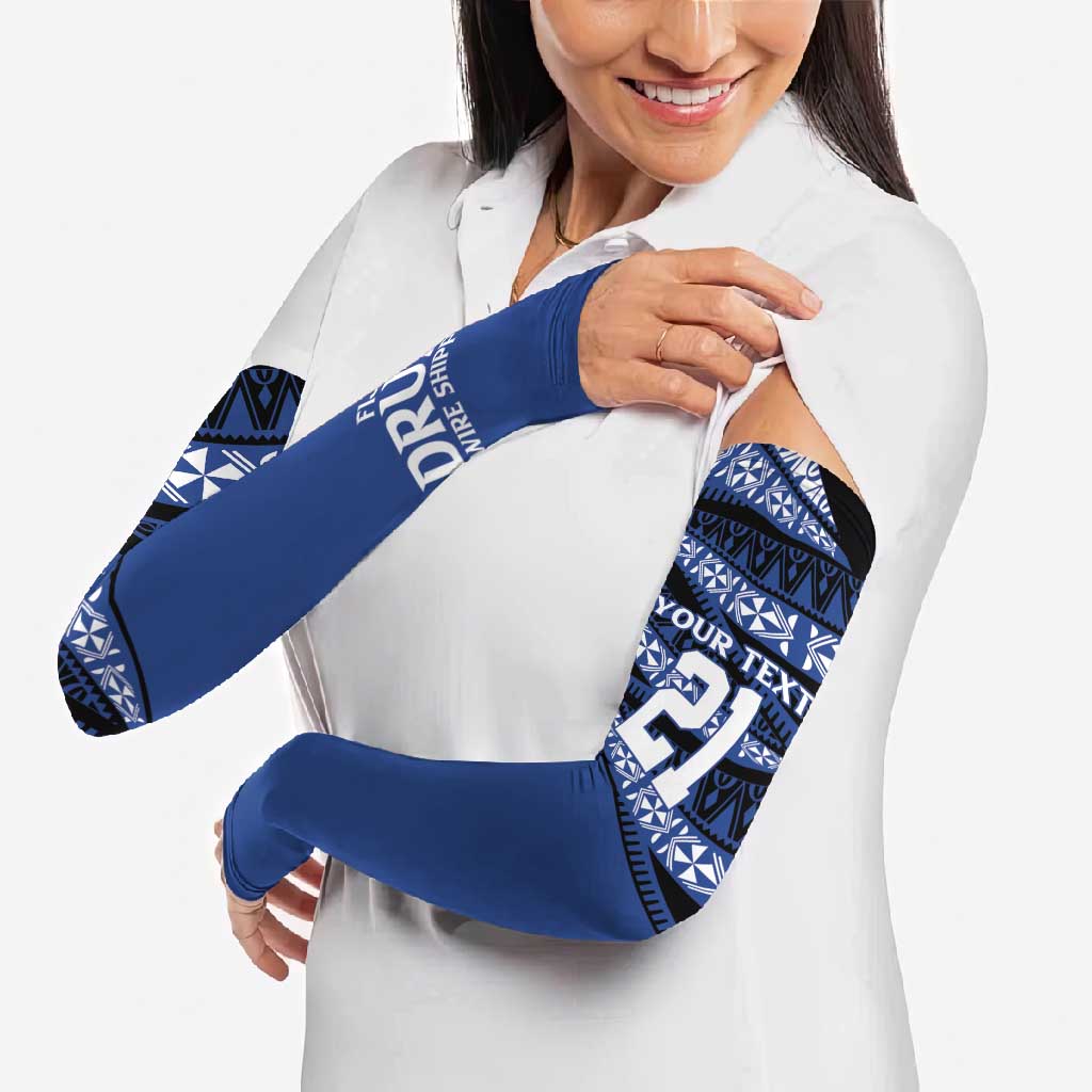 Fiji Rugby Pacific Custom Arm Sleeves Pasifika Tapa Pattern - Polynesian Pride