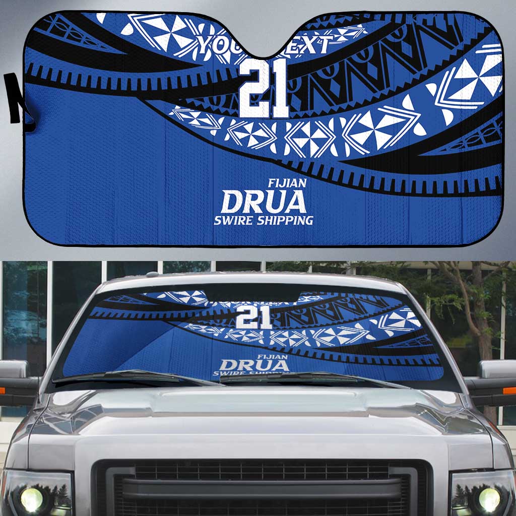 Fiji Rugby Pacific Custom Auto Sun Shade Pasifika Tapa Pattern - Polynesian Pride
