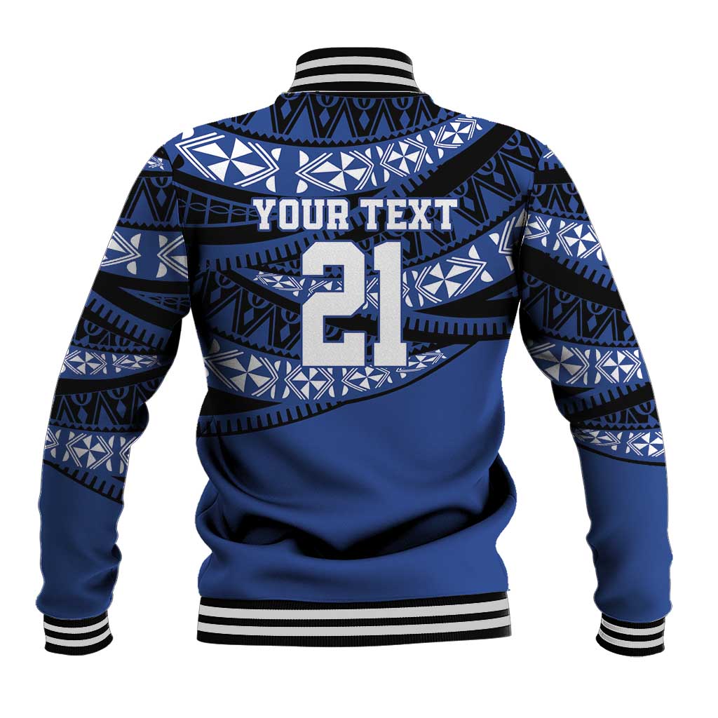Fiji Rugby Pacific Custom Baseball Jacket Pasifika Tapa Pattern