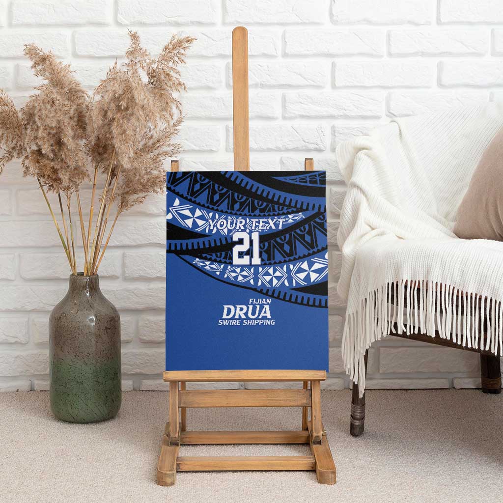 Fiji Rugby Pacific Custom Canvas Wall Art Pasifika Tapa Pattern