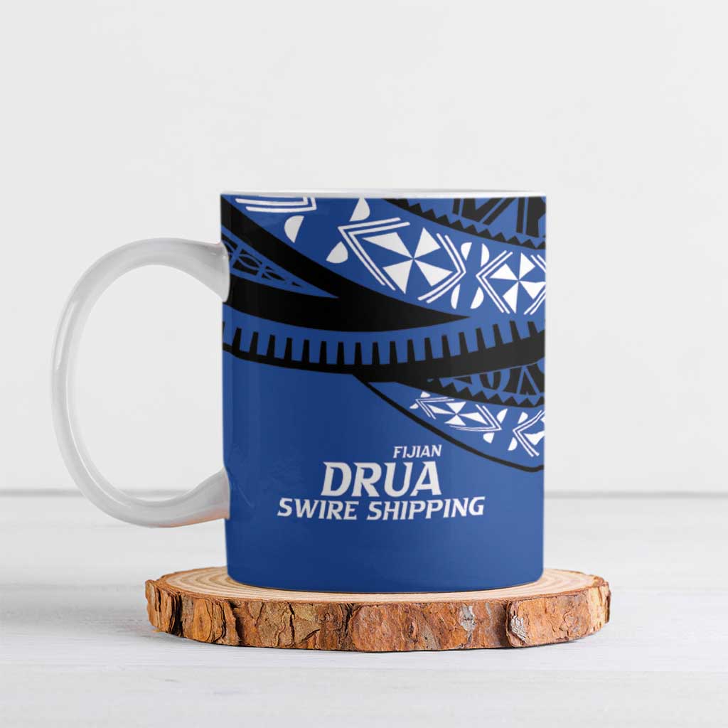 Fiji Rugby Pacific Custom Ceramic Mug Pasifika Tapa Pattern - Polynesian Pride