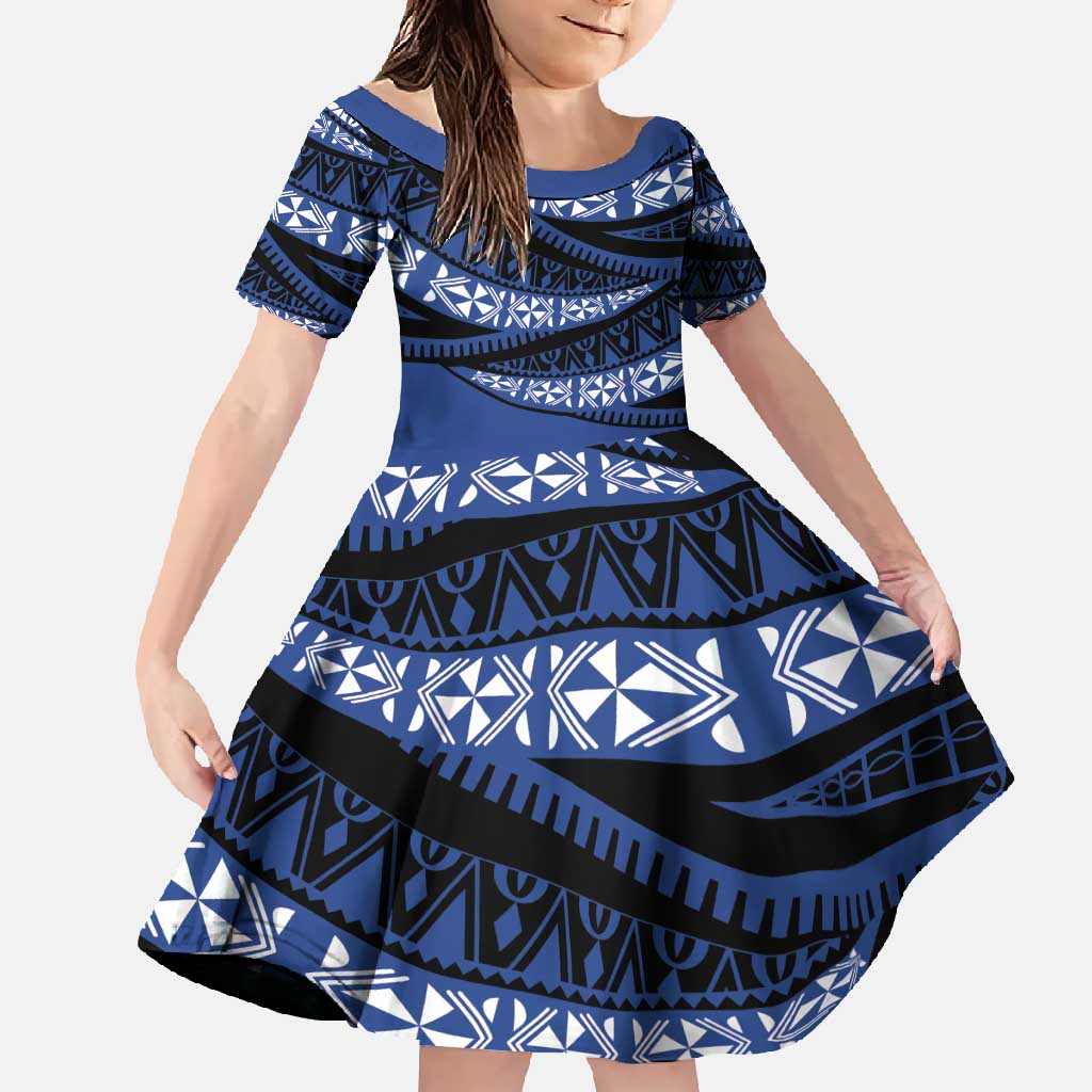 Fiji Rugby Pacific Custom Family Matching Long Sleeve Bodycon Dress and Hawaiian Shirt Pasifika Tapa Pattern