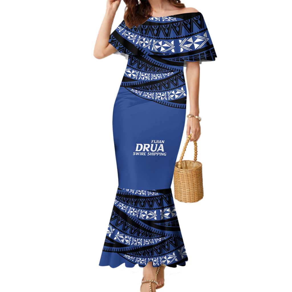 Fiji Rugby Pacific Custom Family Matching Mermaid Dress and Hawaiian Shirt Pasifika Tapa Pattern