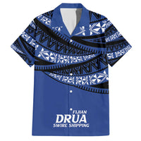 Fiji Rugby Pacific Custom Family Matching Short Sleeve Bodycon Dress and Hawaiian Shirt Pasifika Tapa Pattern