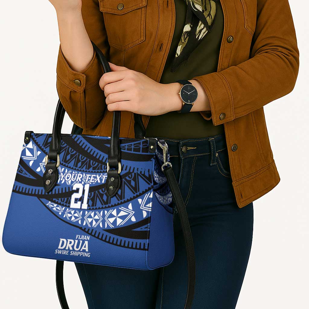 Fiji Rugby Pacific Custom Leather Bag Pasifika Tapa Pattern - Polynesian Pride