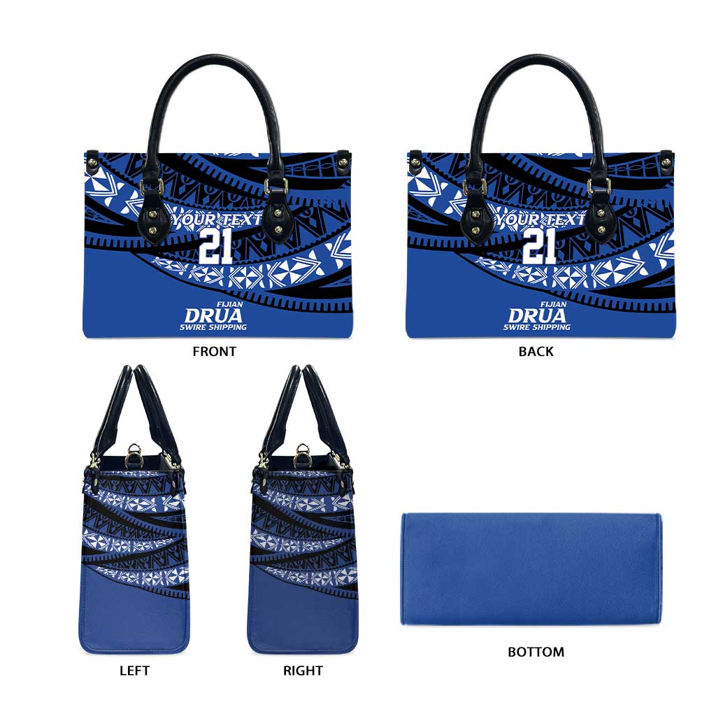 Fiji Rugby Pacific Custom Leather Bag Pasifika Tapa Pattern - Polynesian Pride