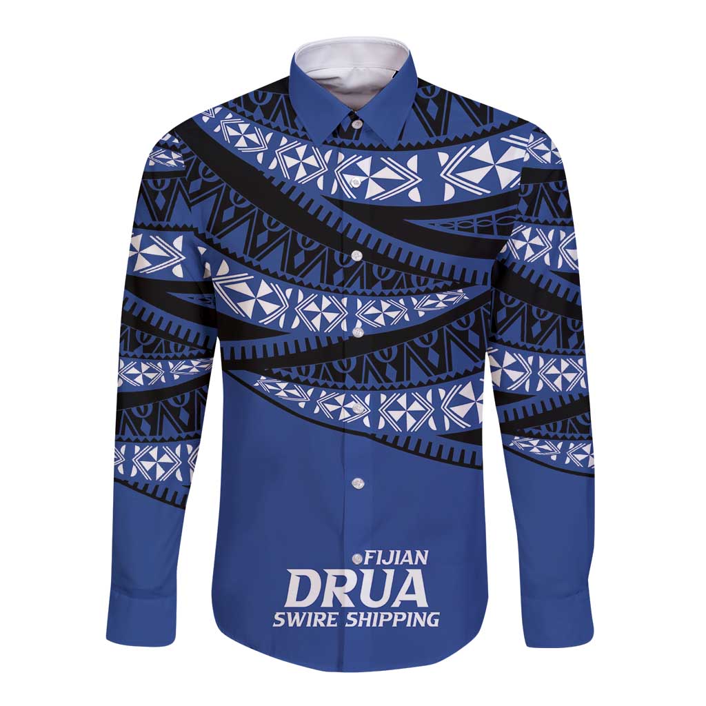 Fiji Rugby Pacific Custom Long Sleeve Button Shirt Pasifika Tapa Pattern