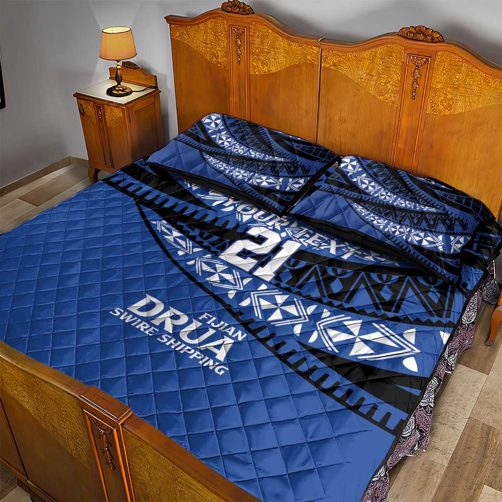 Fiji Rugby Pacific Custom Quilt Bed Set Pasifika Tapa Pattern
