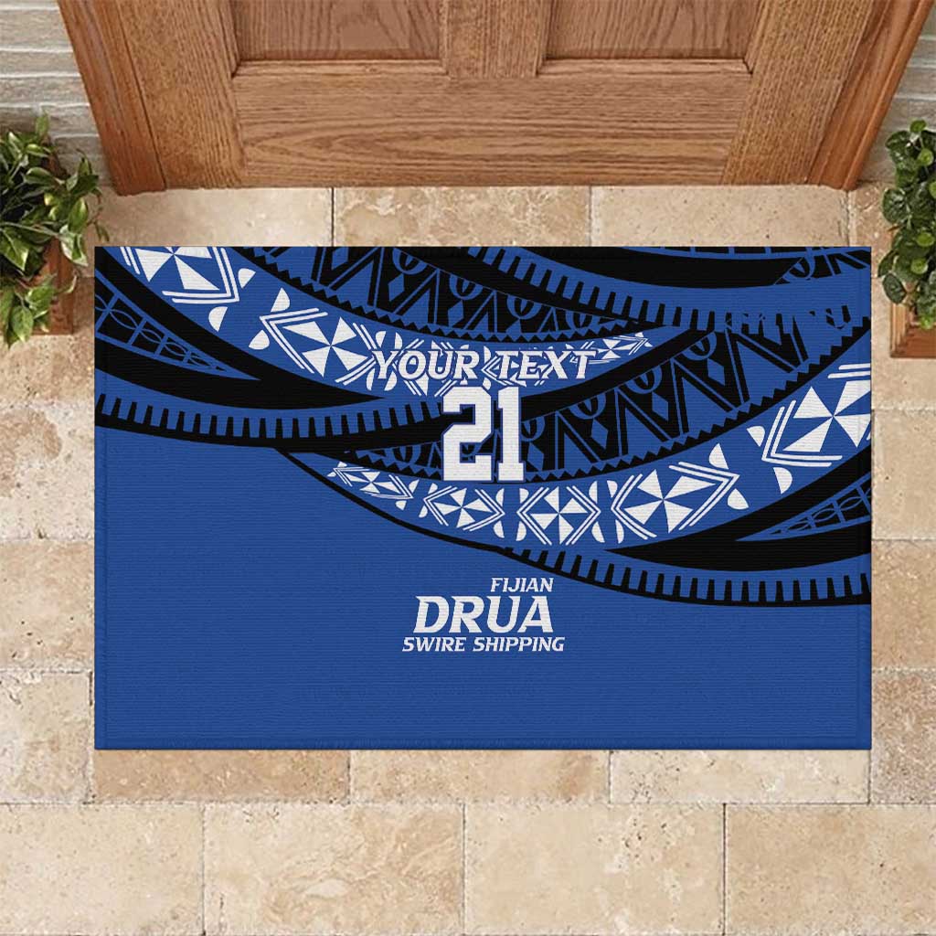 Fiji Rugby Pacific Custom Rubber Doormat Pasifika Tapa Pattern