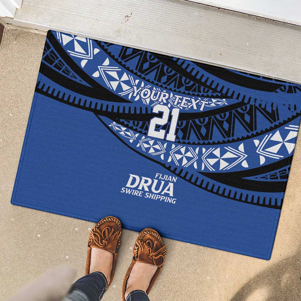 Fiji Rugby Pacific Custom Rubber Doormat Pasifika Tapa Pattern