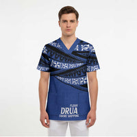Fiji Rugby Pacific Custom Scrub Top Pasifika Tapa Pattern - Polynesian Pride