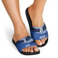 Fiji Rugby Pacific Custom Slide Sandals Pasifika Tapa Pattern - Polynesian Pride