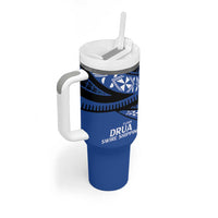 Fiji Rugby Pacific Custom Tumbler With Handle Pasifika Tapa Pattern