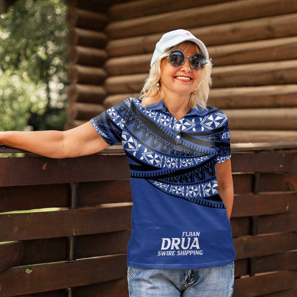 Fiji Rugby Pacific Custom Women Polo Shirt Pasifika Tapa Pattern