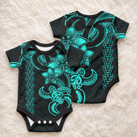 Hawaiian Tribal Kakau Turtle - Aqua Baby Onesie LT9 - Polynesian Pride