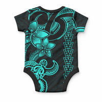 Hawaiian Tribal Kakau Turtle - Aqua Baby Onesie LT9 - Polynesian Pride