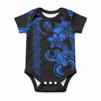 Hawaiian Tribal Kakau Turtle - Blue Baby Onesie LT9 Blue - Polynesian Pride