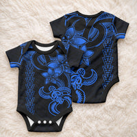 Hawaiian Tribal Kakau Turtle - Blue Baby Onesie LT9 - Polynesian Pride