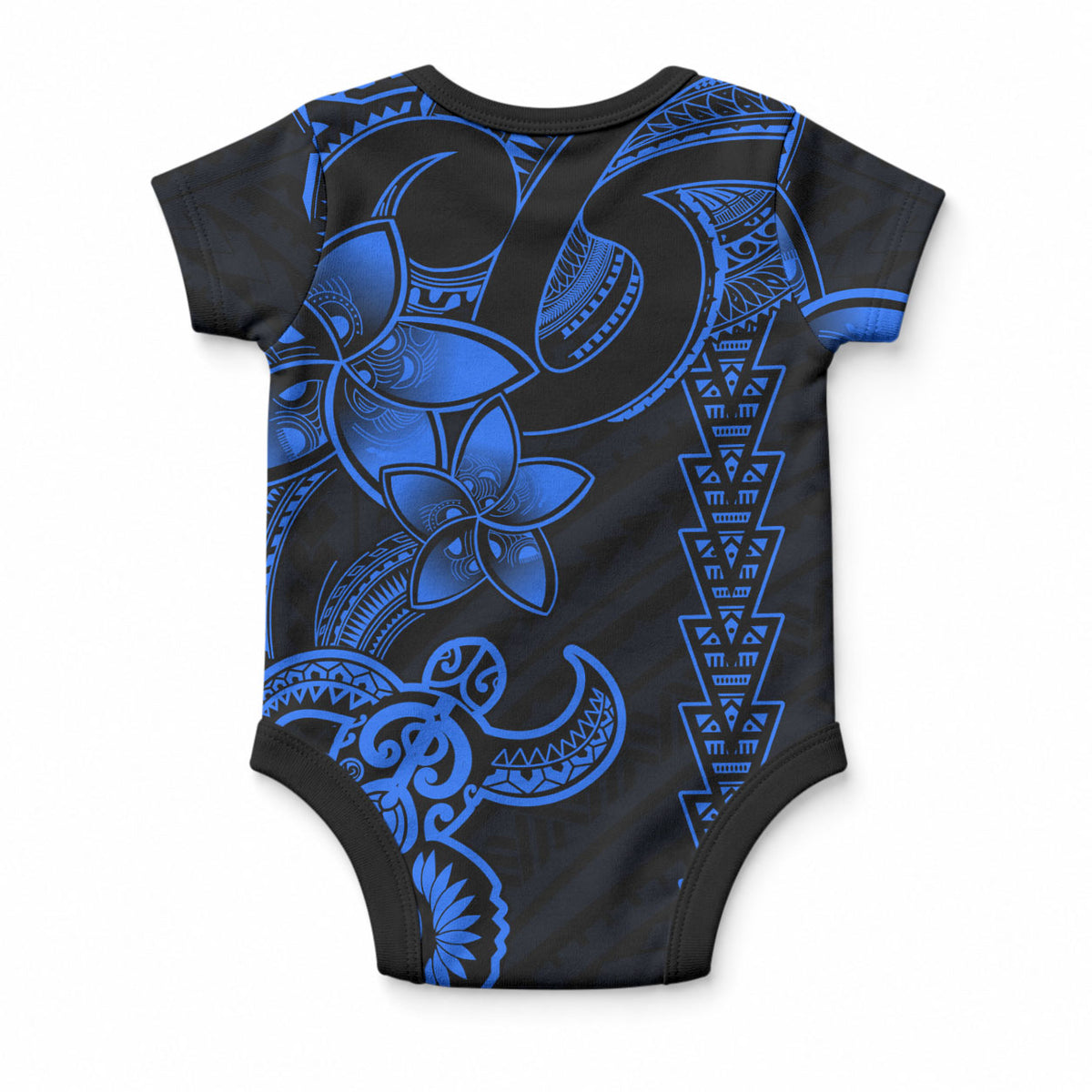 Hawaiian Tribal Kakau Turtle - Blue Baby Onesie LT9 - Polynesian Pride