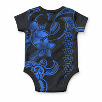 Hawaiian Tribal Kakau Turtle - Blue Baby Onesie LT9 - Polynesian Pride