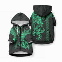 Hawaiian Tribal Kakau Turtle - Green Pet Hoodie LT9 Zip-up Green - Polynesian Pride