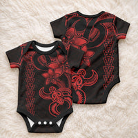 Hawaiian Tribal Kakau Turtle - Red Baby Onesie LT9 - Polynesian Pride