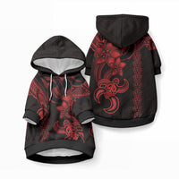Hawaiian Tribal Kakau Turtle - Red Pet Hoodie LT9 Pullover Red - Polynesian Pride