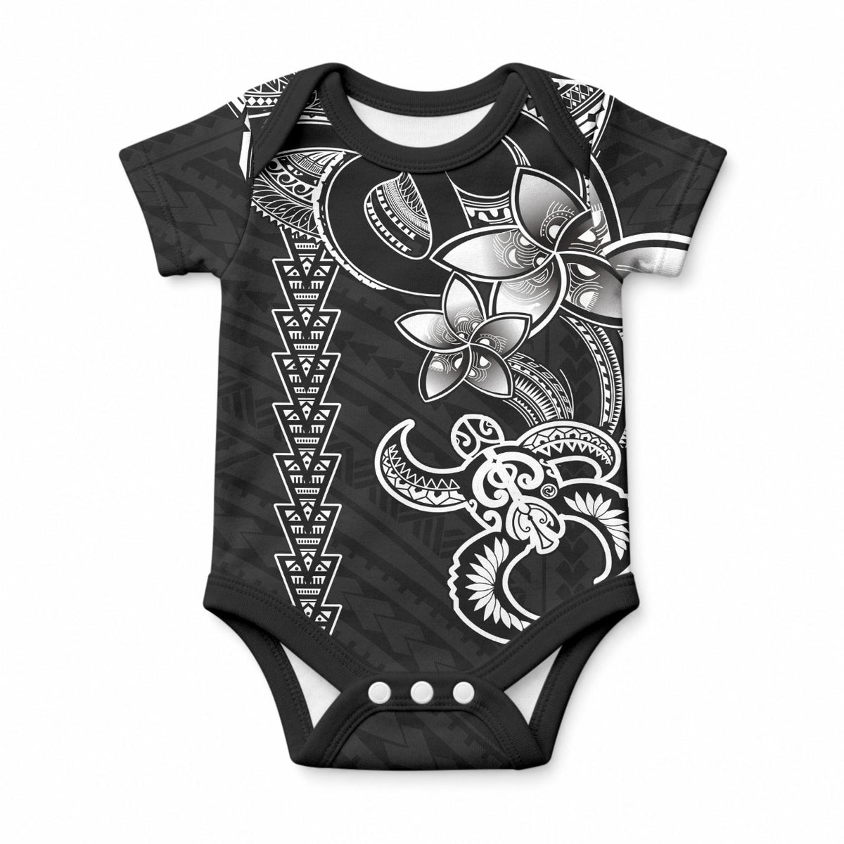 Hawaiian Tribal Kakau Turtle - White Baby Onesie LT9 White - Polynesian Pride