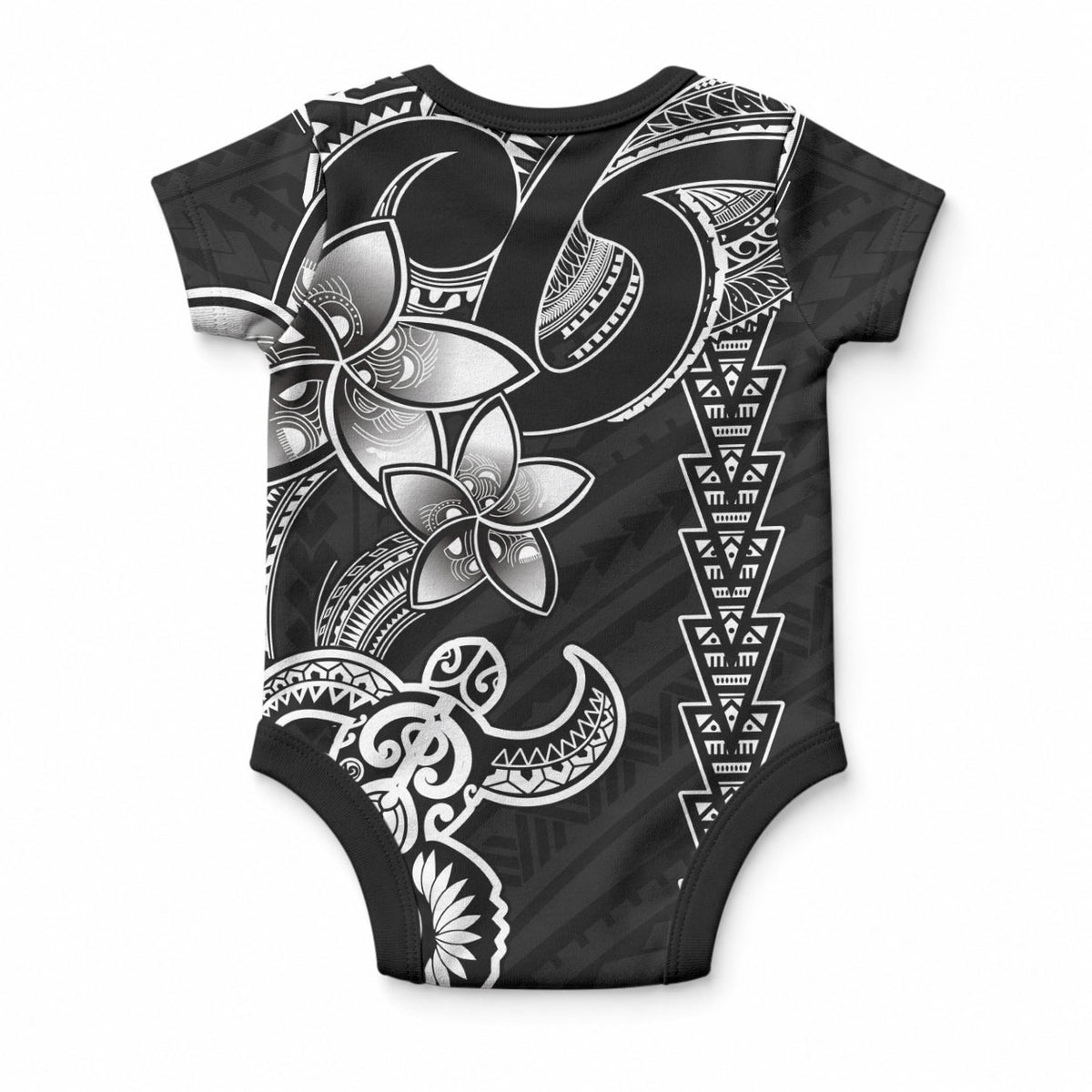 Hawaiian Tribal Kakau Turtle - White Baby Onesie LT9 - Polynesian Pride
