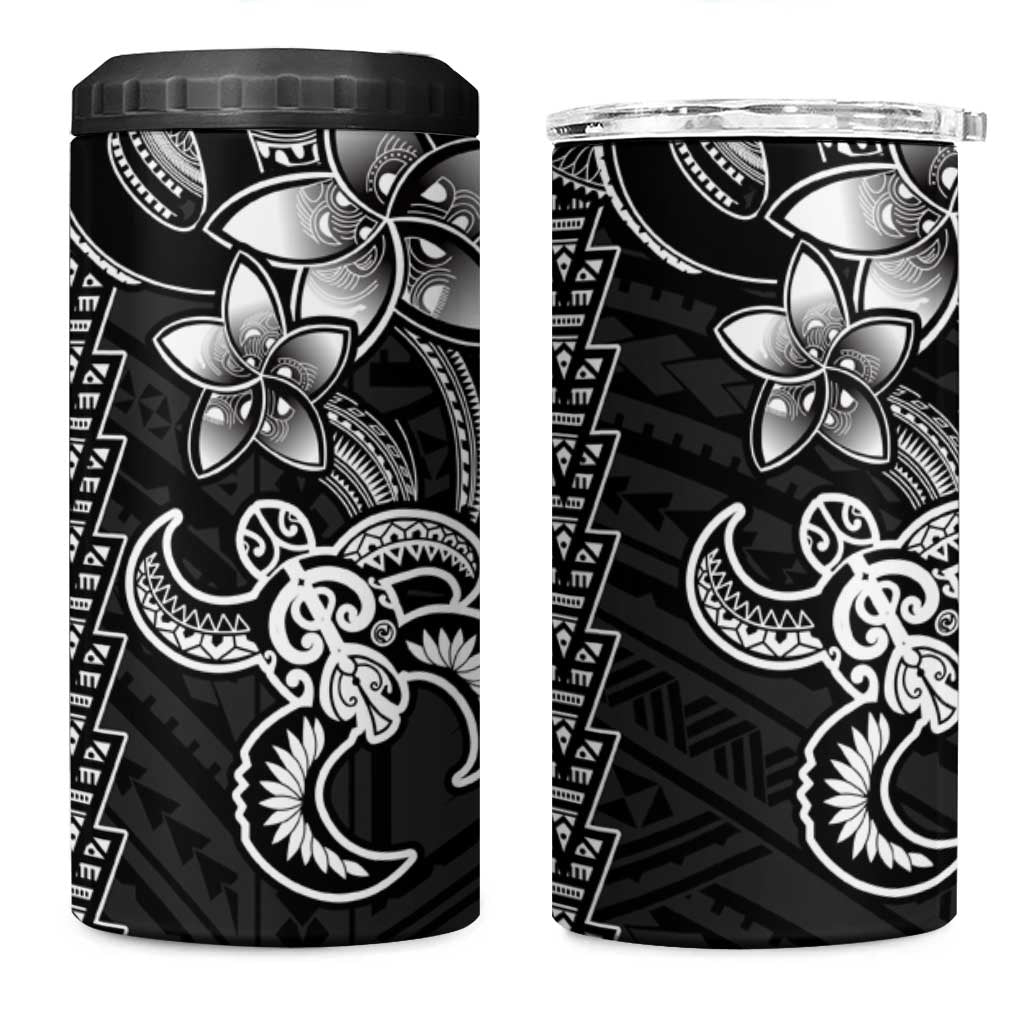 White Hawaiian Kakau Turtle 4 in 1 Can Cooler Tumbler Polynesian Tribal LT9 One Size: 16 oz White - Polynesian Pride