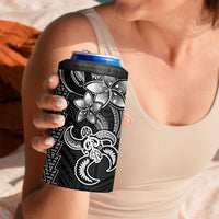 White Hawaiian Kakau Turtle 4 in 1 Can Cooler Tumbler Polynesian Tribal LT9 - Polynesian Pride
