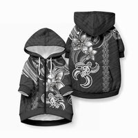 Hawaiian Tribal Kakau Turtle - White Pet Hoodie LT9 Zip-up White - Polynesian Pride