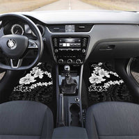 American Samoa Lotu Tamaiti Car Mats White Sunday Plumeria Black Vibe