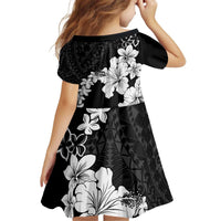 American Samoa Lotu Tamaiti Family Matching Puletasi and Hawaiian Shirt White Sunday Plumeria Black Vibe LT9 - Polynesian Pride