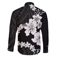 American Samoa Lotu Tamaiti Family Matching Tank Maxi Dress and Hawaiian Shirt White Sunday Plumeria Black Vibe LT9 - Polynesian Pride