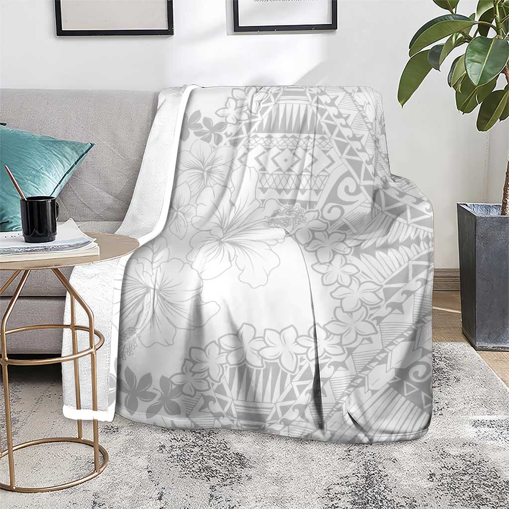 American Samoa Lotu Tamaiti Blanket White Sunday Plumeria White Vibe