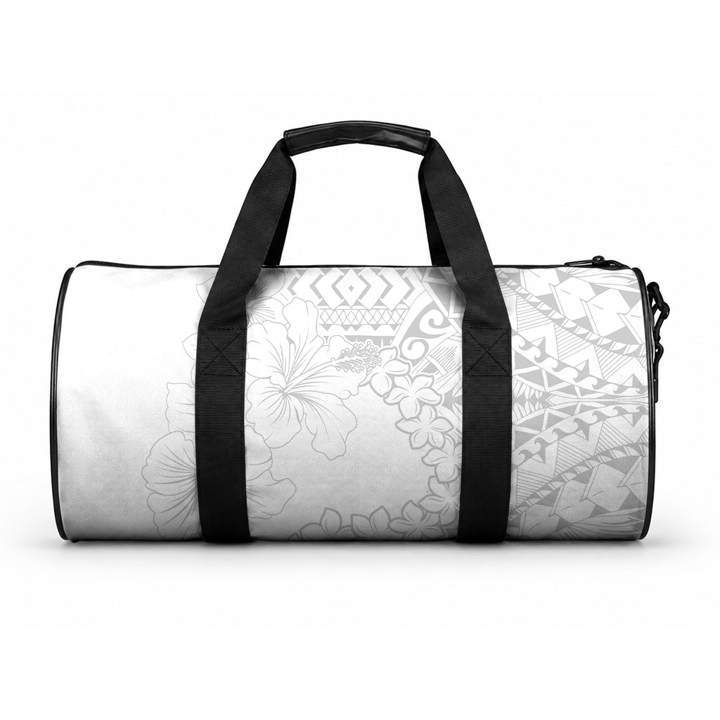 American Samoa Lotu Tamaiti Duffle Bag White Sunday Plumeria White Vibe