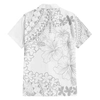 American Samoa Lotu Tamaiti Family Matching Long Sleeve Bodycon Dress and Hawaiian Shirt White Sunday Plumeria White Vibe LT9 - Polynesian Pride