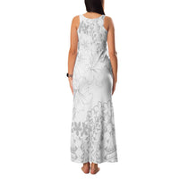 American Samoa Lotu Tamaiti Family Matching Tank Maxi Dress and Hawaiian Shirt White Sunday Plumeria White Vibe LT9 - Polynesian Pride
