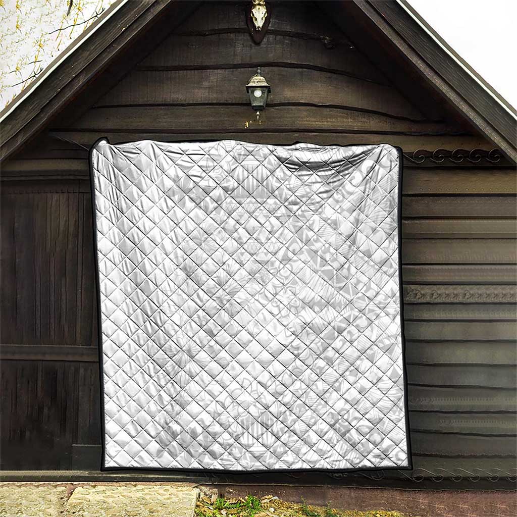 American Samoa Lotu Tamaiti Quilt White Sunday Plumeria White Vibe