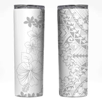 American Samoa Lotu Tamaiti Skinny Tumbler White Sunday Plumeria White Vibe LT9 White - Polynesian Pride