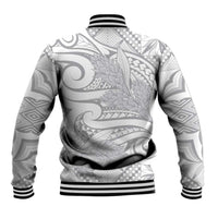 Lotu Tamaiti Samoa Siapo Baseball Jacket White Sunday With Teuila Torch Ginger