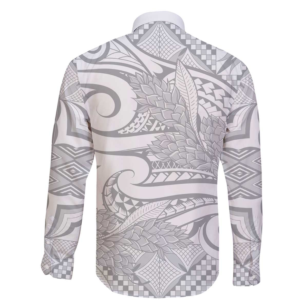 Lotu Tamaiti Samoa Siapo Family Matching Off The Shoulder Long Sleeve Dress and Hawaiian Shirt White Sunday With Teuila Torch Ginger LT9 - Polynesian Pride