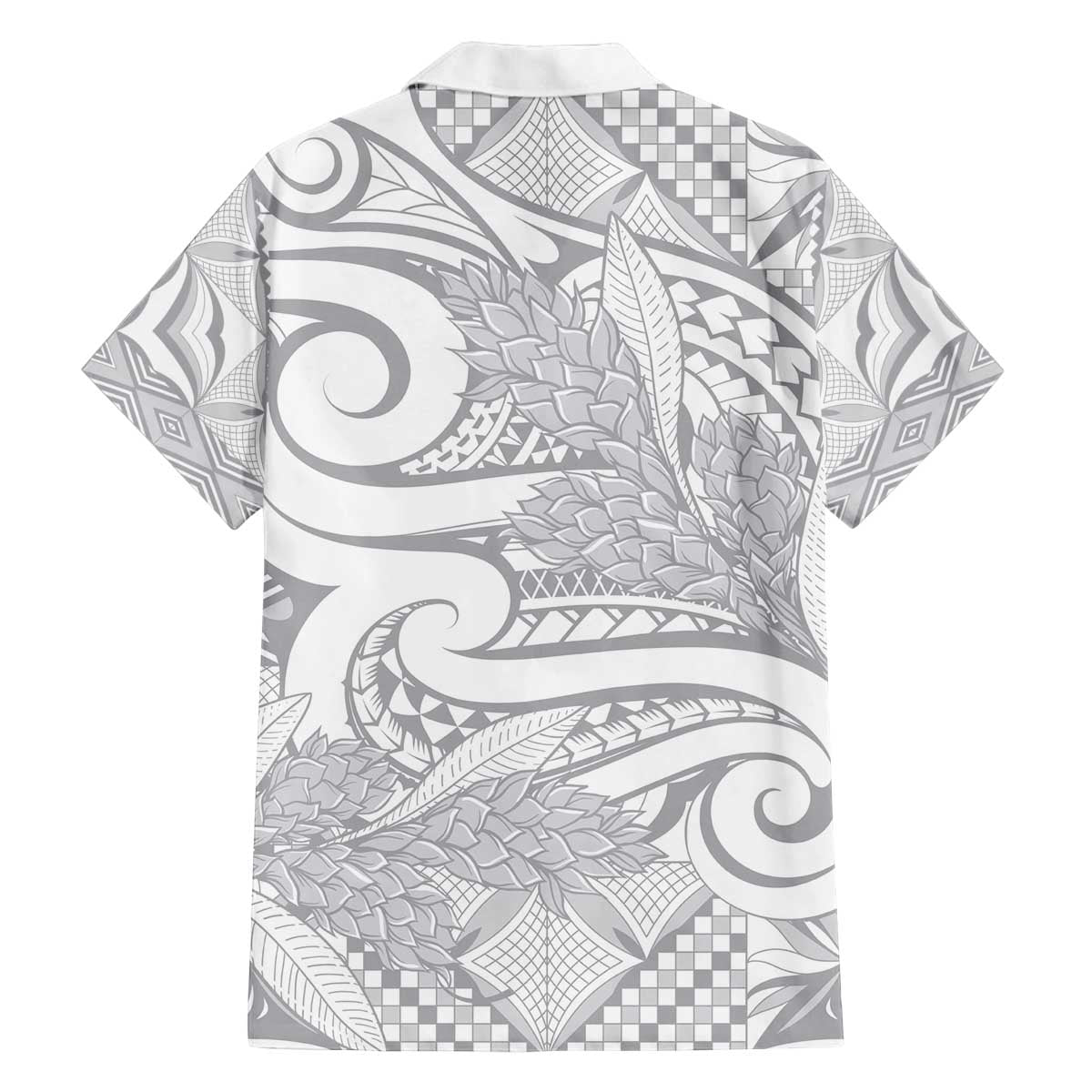 Lotu Tamaiti Samoa Siapo Family Matching Off Shoulder Short Dress and Hawaiian Shirt White Sunday With Teuila Torch Ginger LT9 - Polynesian Pride