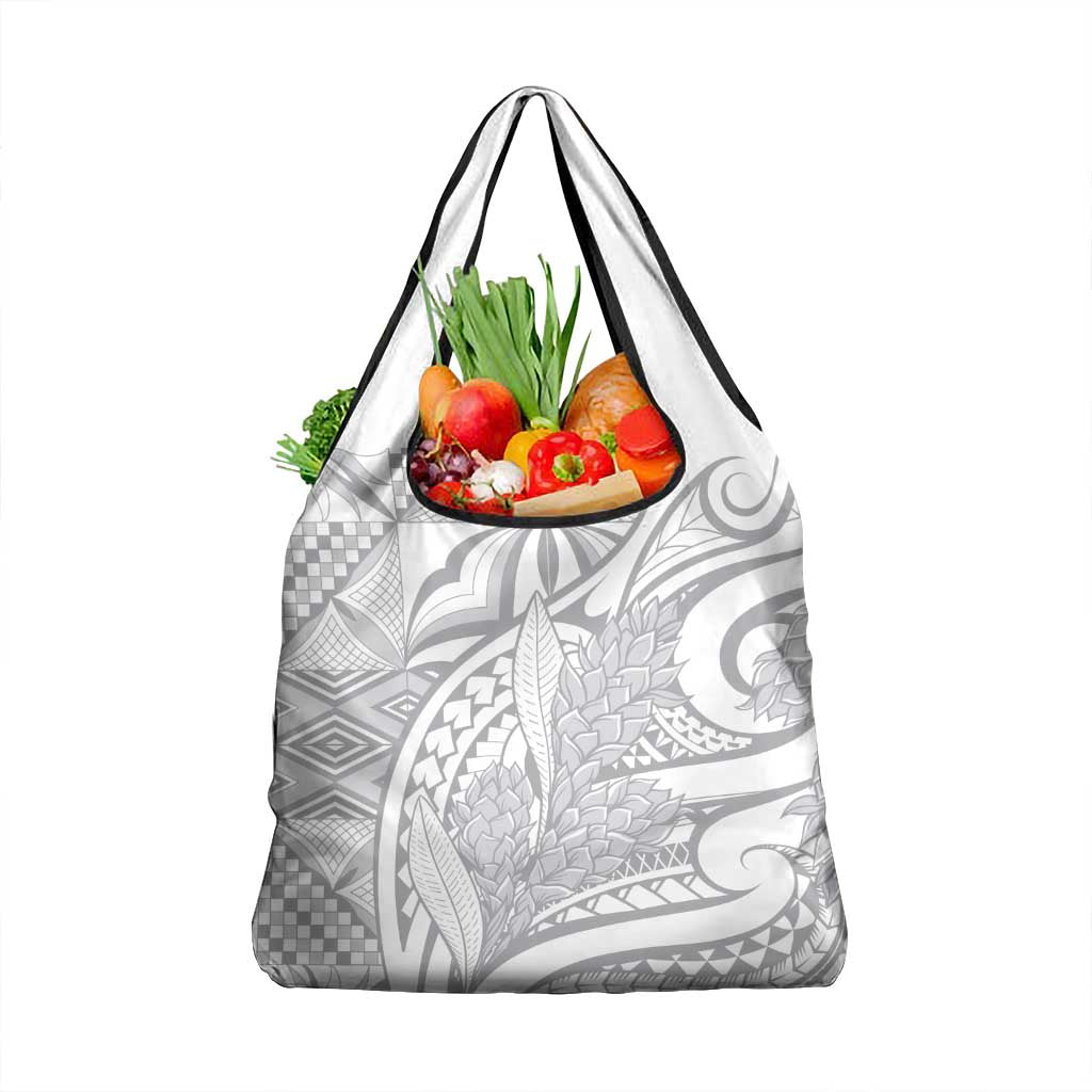 Lotu Tamaiti Samoa Siapo Grocery Bag White Sunday With Teuila Torch Ginger